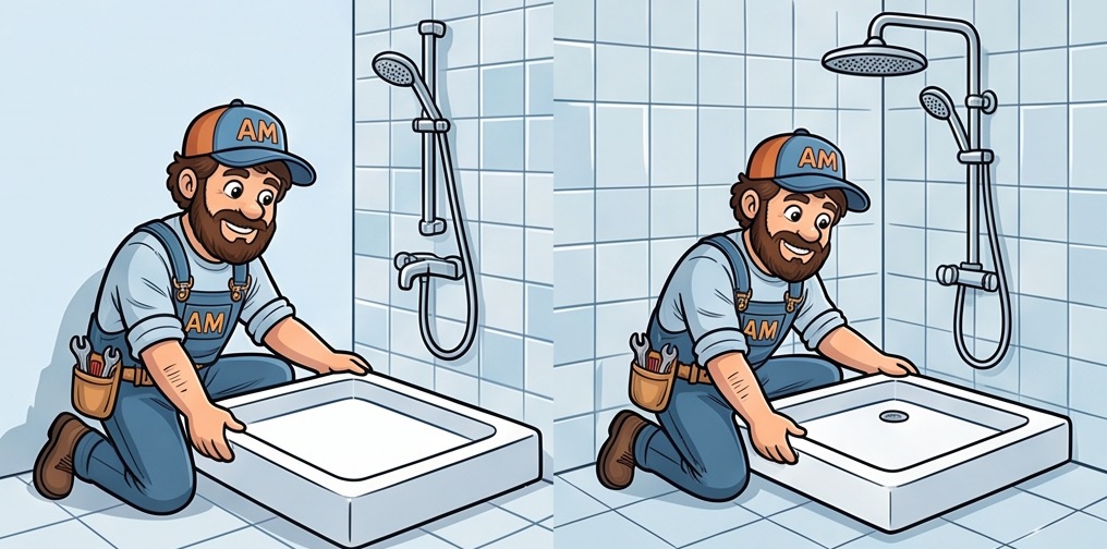 Mascotte AM Assistance : installation de douche