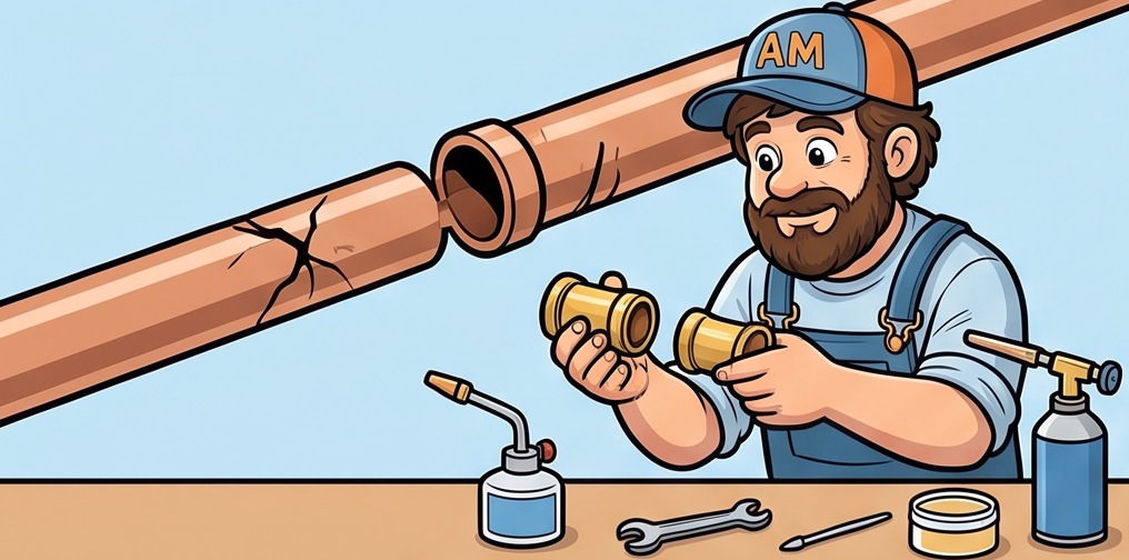 Mascotte AM Assistance : réparation de tuyauterie